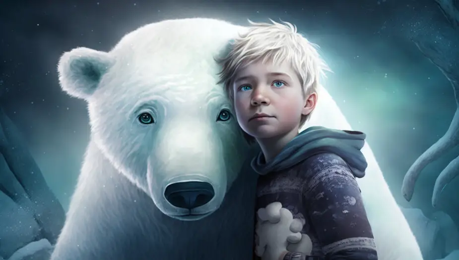 polar bear bedtime story with mystical boy