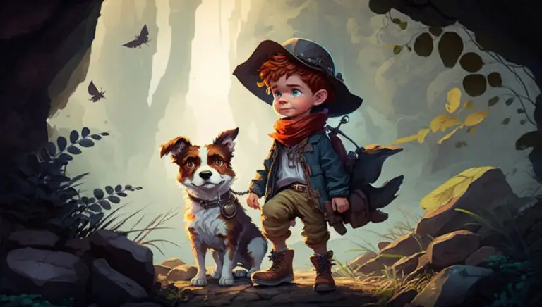 boy and dog on adventurous bedtime story